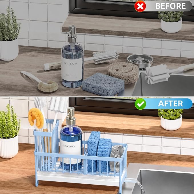Cisily Sponge Holder for Kitchen Sink, Sink Caddy Organizer - Image 6