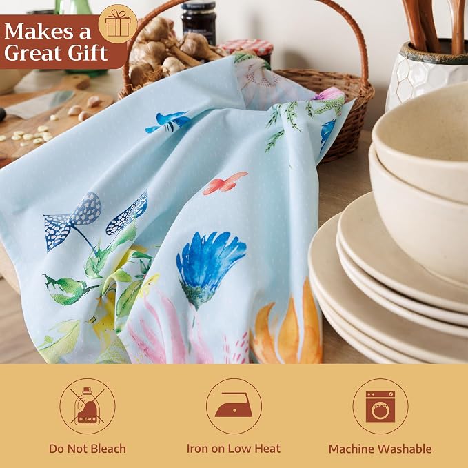 Maison d' Hermine Kitchen Towels Set of 3 Reusable 100% Cotton 27.50" x 20" - Image 5
