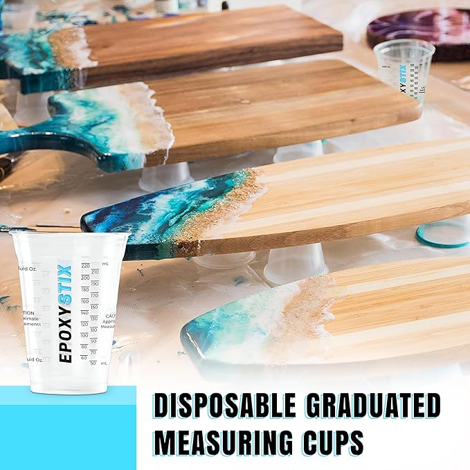 [Pack of 50] 10oz Disposable Graduated Measuring Cups for Mixing - Measurements in mL and Oz - Multipurpose Reusable Cups for Paint, Epoxy Resin, Stain, Liquid Mixing Cups