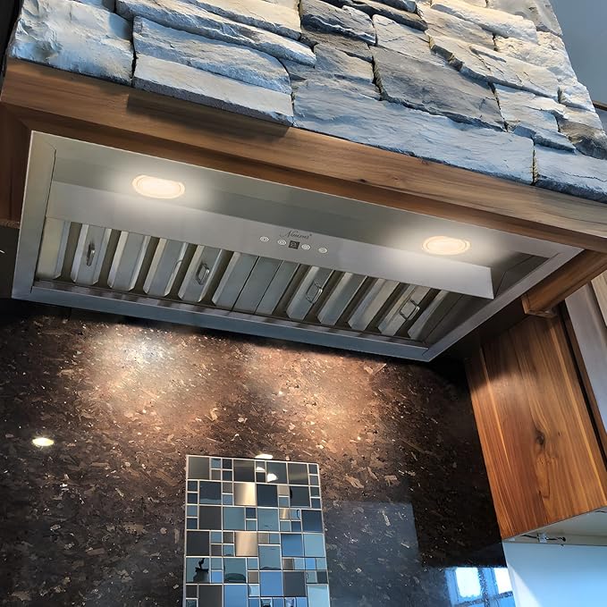 Akicon Range Hood Insert 30 Inch, Ultra Quiet, Powerful Suction Built-in Kitchen Vent Hood, Stainless Steel Ducted Stove Hood with Dimmable LED Lights Warm White, 3-Speeds 600CFM
