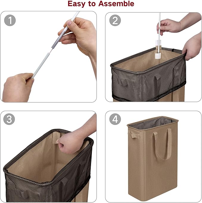 efluky Slim Laundry Basket, Narrow Laundry Hamper - Image 6