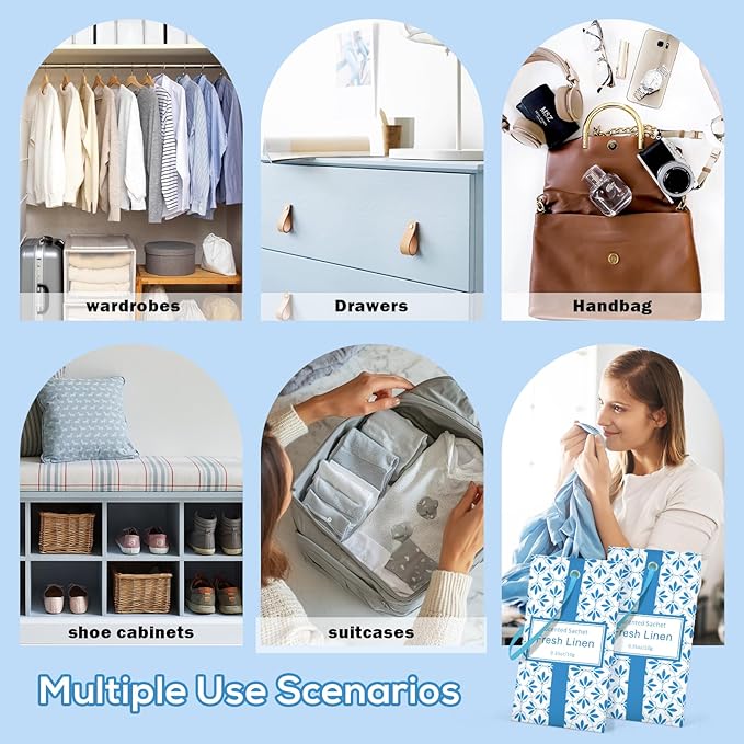 SCENTORINI Scented Sachets for Drawers and Closets, Linen Scent 14 Pack - Image 6