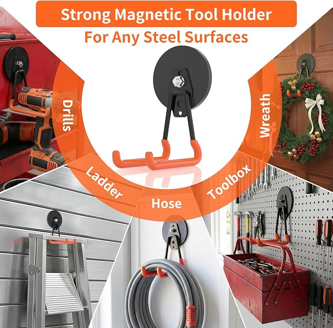 ENUODA Strong Magnetic Hooks Heavy Duty Upgraded Magnetic Tool Holder Large - Image 8