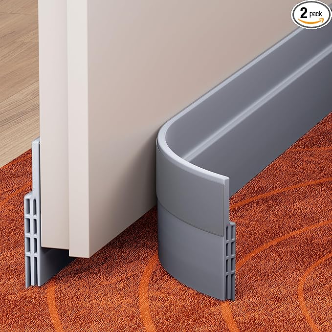 Grotheory 2 Pack Door Draft Stopper, Door Sweep, Weather Stripping Seal | by GroTheory