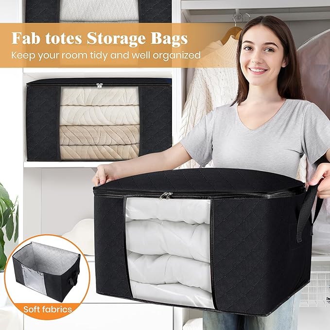 10 Pack Storage Bags for Clothes Blanket Storage Bins - Image 5