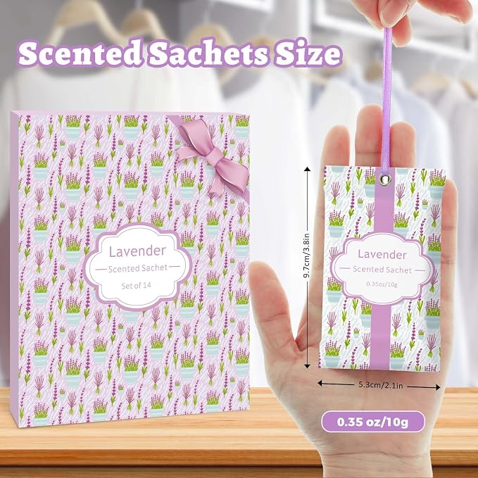 STRN Scented Sachets for Drawer and Closet, Lavender Scent 14 Pack for Home - Image 3