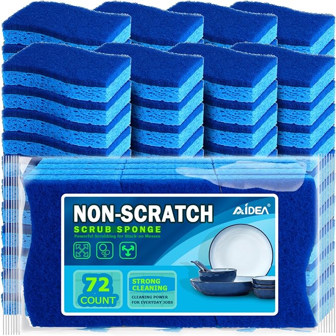 AIDEA Sponges Kitchen-72Count, Non Scratch Scrub Sponge, Dish Sponges | by AIDEAHOME