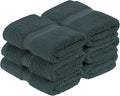 Superior Egyptian Cotton Plush & Absorbent, Face Towel Set of 6, Teal | Quick by SUPERIOR