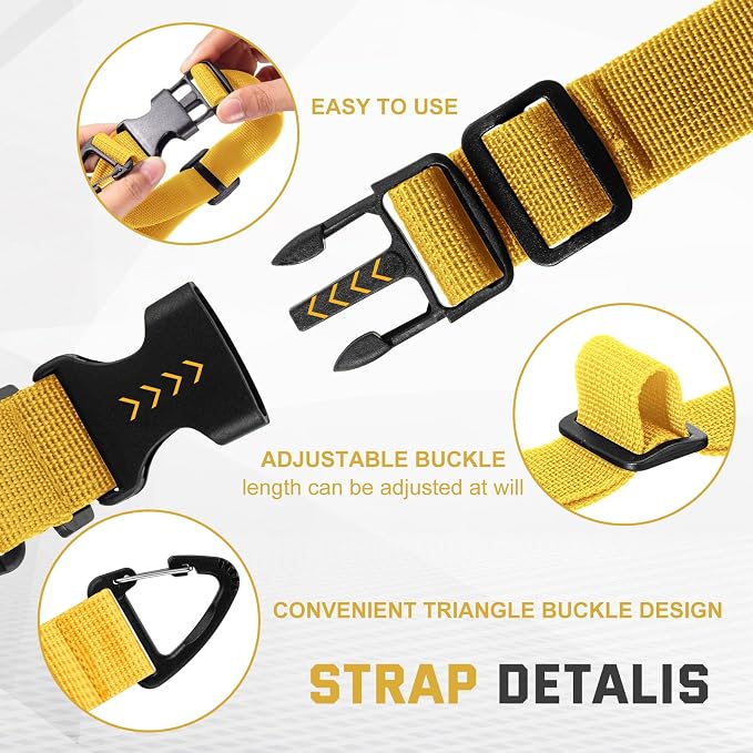 6 Pack Adjustable Extension Cord Holder Straps, Heavy Duty Triangle Clips - Image 3