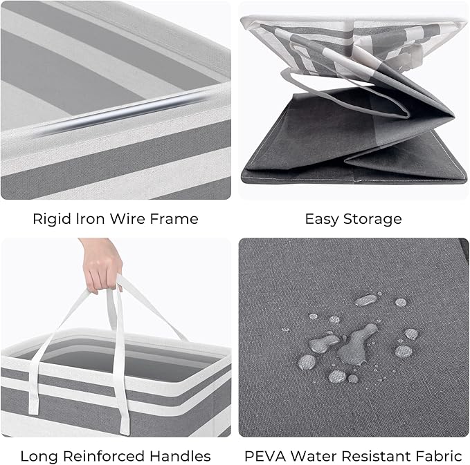 HomeHacks 2 Pack Laundry Baskets, Laundry Hampers Bags | Waterproof, - Image 2