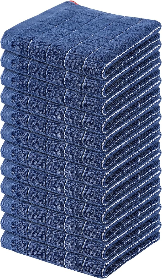 Homaxy 100% Cotton Terry Kitchen Dish Cloths, 12 Pack by Homaxy