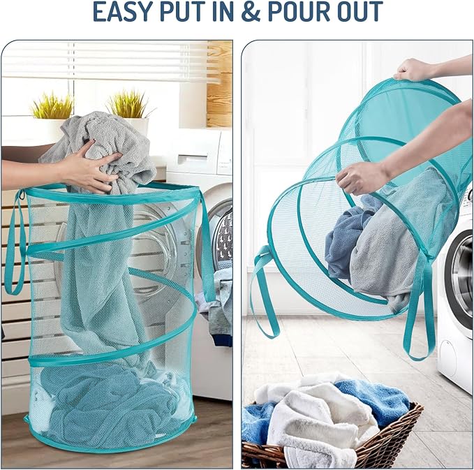 Seiritex Mesh Popup Laundry Hamper 115L Collapsible Laundry Basket No Lid Extra - Image 5