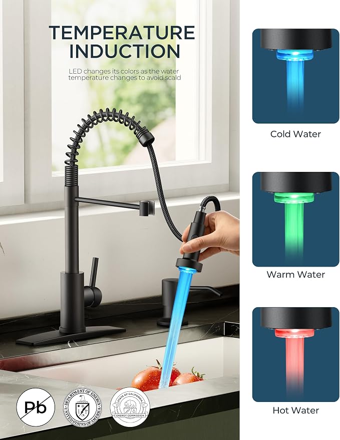 FORIOUS Black Kitchen Faucet - Image 3