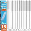 AZEN 15 Pack Straw Cleaner Brush Set, 12 inch Extra Long, 5 Different Diameters by AZEN