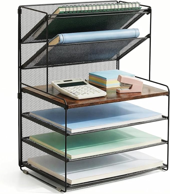 OPNICE Desk Organizer, 6-Tier Paper Organizer Letter Tray, Office Desk - Image 7