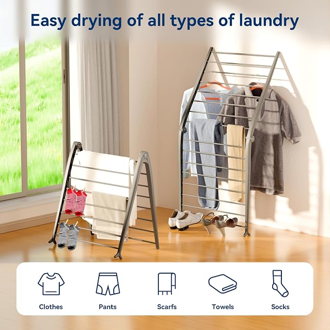 Whitmor Spacemaker Folding Drying Rack, Indoor Clothes Organizer - Image 3