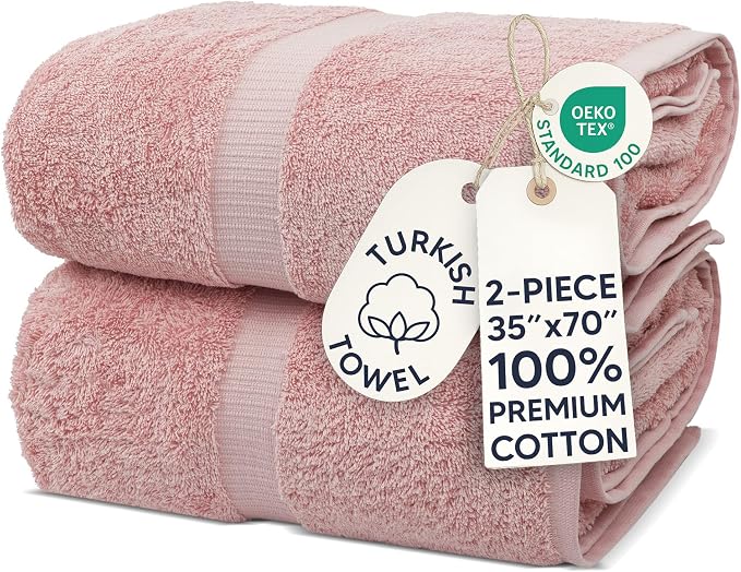 Chakir Turkish Linens 100% Cotton 2-Pack Bath Sheets 35x70, 35x70 Oversized by ChakirTurkishLinens