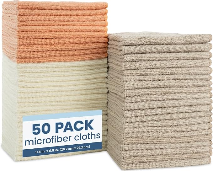 S&T INC. Microfiber Cleaning Cloth, 50 Pack, 11.5" x 11.5" by STINC