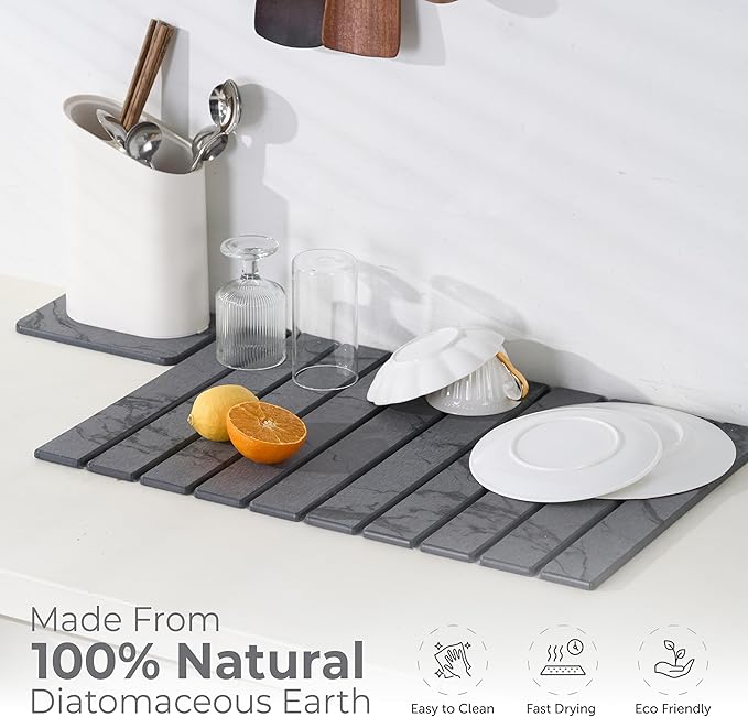 Drying Matt Kitchen Counter, Large Stone Dish Drying Mat - Image 2