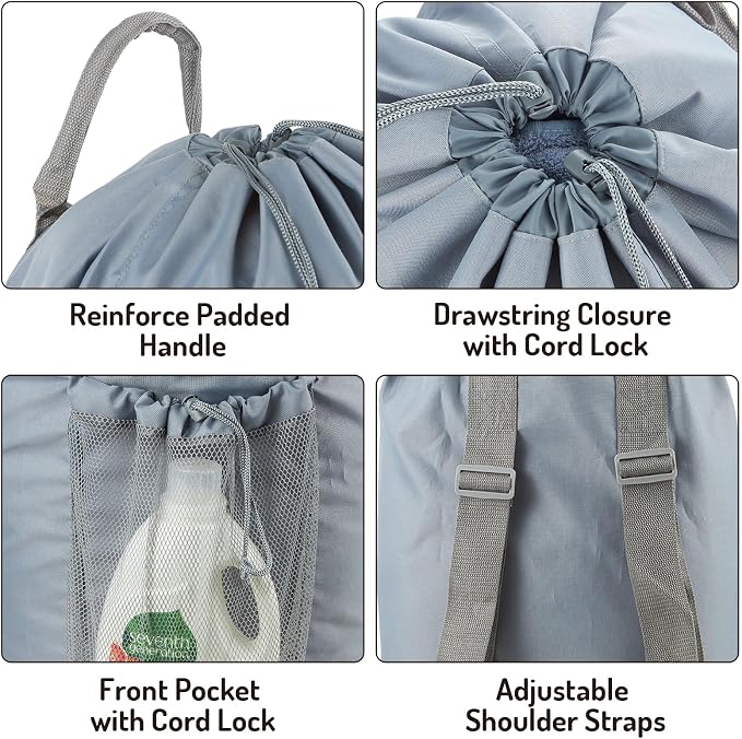 Seiritex Backpack Laundry Bag, Large Laundry Backpack - Image 3