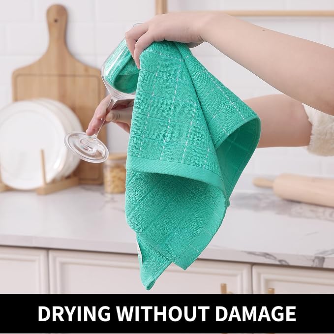 Homaxy 100% Cotton Terry Kitchen Towels, 6 Pack - Image 4
