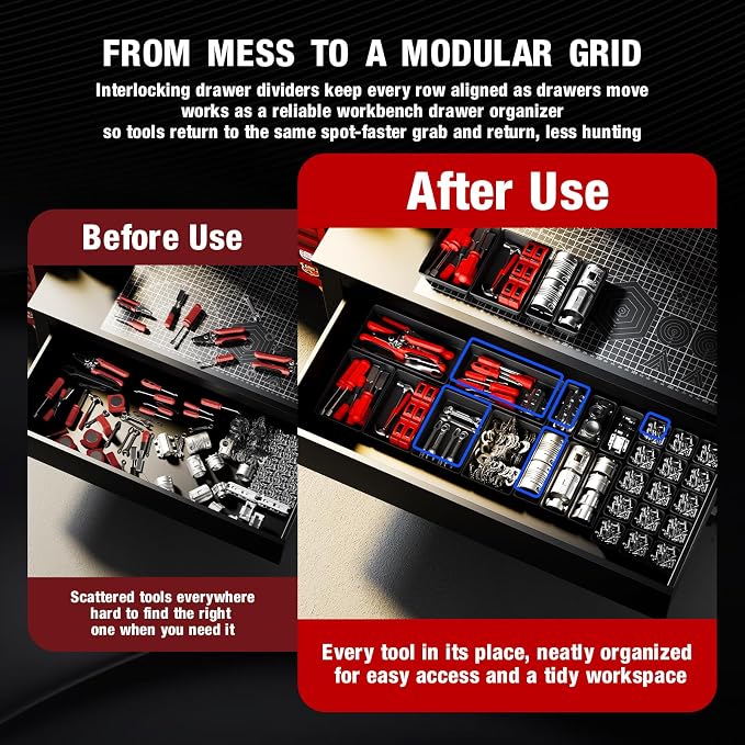 【48PCS & 5 Sizes】 Tool Box Organizer Tray, Toolbox Drawer Organizer - Image 6