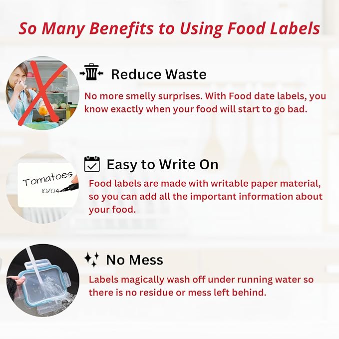 2x3 Dissolvable Food Labels, 1000 Label Stickers, Bottle Labels for Storage Bins, Sticker Labels for Food containers, (1000, Blank)
