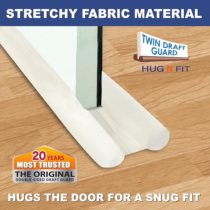 Twin Draft Guard Hug N Fit Door Draft Stopper, 28–36 in, Water Repellent | Dual - Image 3