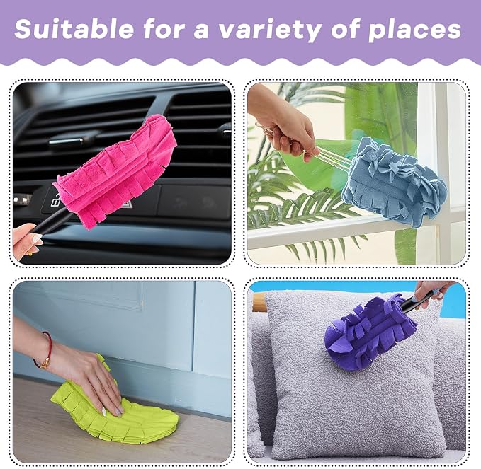 Zubebe 20 Pcs Reusable Duster Refills Fleece, Vivid Color | Soft Polyester - Image 4