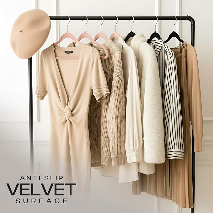 Utopia Home Velvet Hangers, 50 Pack | Luxury Non-Slip Slim Pant & Coat Hangers - Image 4