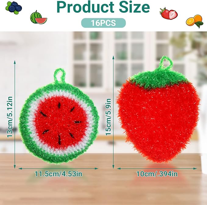 Kenning 16 Pcs Dish Scrubber Non Scratch Dish Washing Scrubbers | Reusable - Image 2