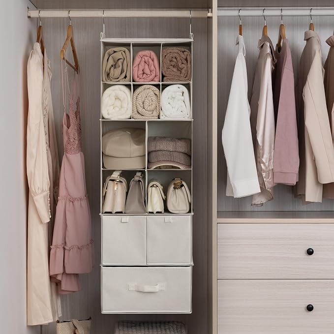 GRANNY SAYS Hanging Closet Organizer, 3 Drawers, 6 Shelves, 6 Shelves & - Image 2