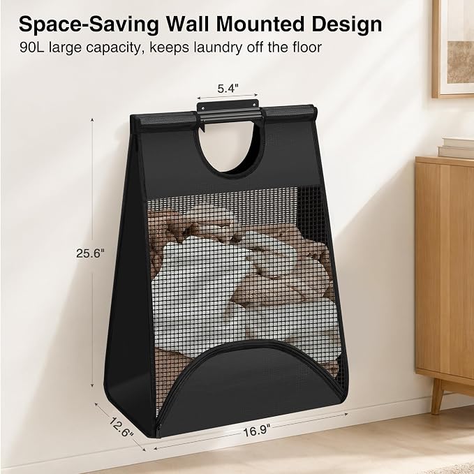 STO STO Wall Mounted Laundry Hamper, 90L Hanging Laundry Bag - Image 3