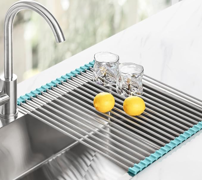 Tomorotec Roll Up Dish Drying Rack Over Sink, 304 Steel, Heat-Resistant Trivet - Image 8
