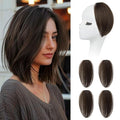 REECHO Clip in Hair Volumizer, Short Thick Clip in Hairpieces Adding Extra Hair Volume Extensions for Women with Thin Fine (Chocolate Brown, 8 Inch(Pack of 4))