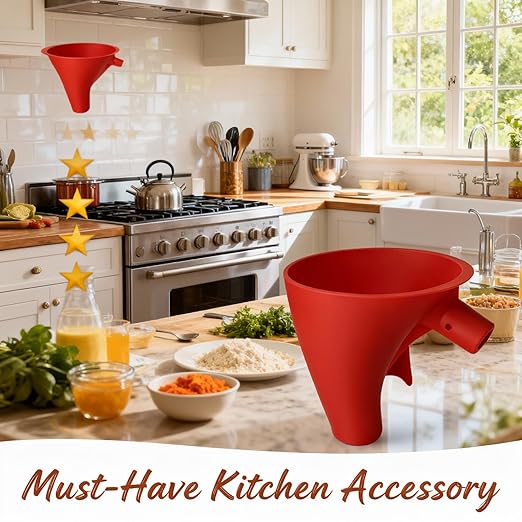 Flour Funnel for Kitchen Aid Mixer 5 Qt,for 4.5–5 Qt Tilt-Head Models-Stand Mixer Attachment,Easy Pour No-Mess Attachment, Anti-Splash Accessory, Durable Dishwasher-Safe Baking Tool (Black)
