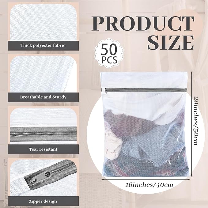 Nuenen 50 Pcs Mesh Laundry Wash Bags - Image 2