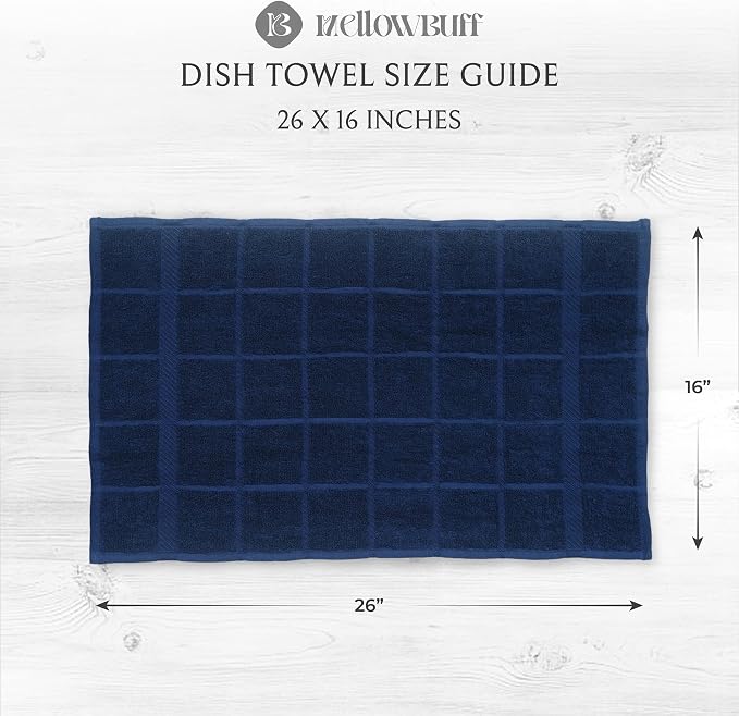 100% Cotton Terry Dish Towels for Kitchen, 4 Pack Plain, 16 x26 Inches - Image 4