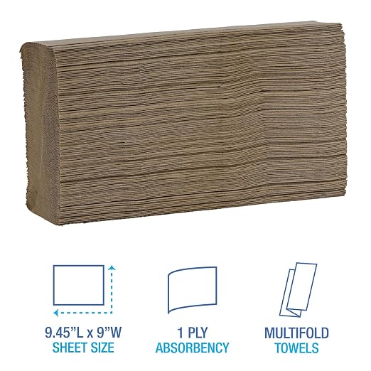 Boardwalk Multifold Disposable Bathroom Paper Hand Towels, 9 x 9.45, 250 - Image 2