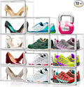 12 Pack Drop Front Shoe Boxes Acrylic Box Sneaker Case, Size 12 by EZJOB