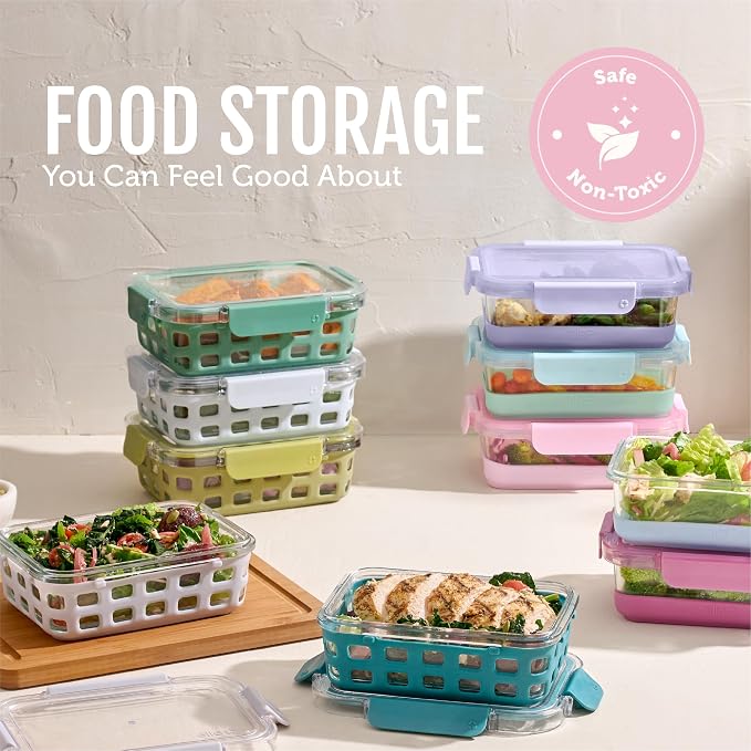 Ello Duraglass 3.4 Cup Glass Meal Prep Containers, 10 Pack - Image 7