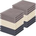 Homaxy 100% Cotton Waffle Weave Kitchen Dish Cloths 18-Pack, Mixed Color | 12 x by Homaxy