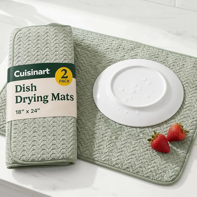 Cuisinart Dish Drying Mat for Kitchen Counter, quick-dry microfiber, machine by BestBrands
