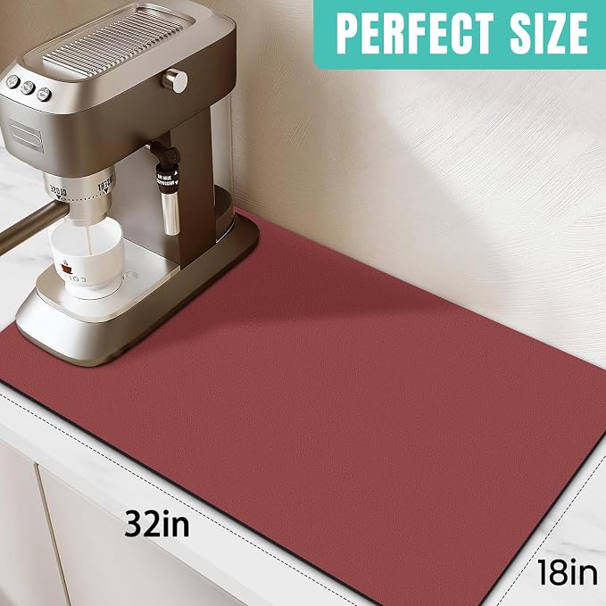 Coffee Mat Super Absorbent Dish Drying Mat Coffee Bar Mat 18"x 32" - Image 2