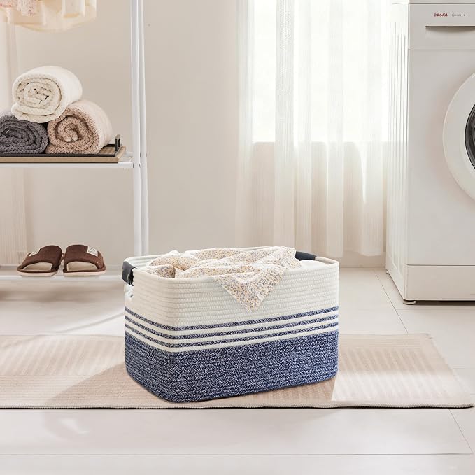 45L Woven Laundry Basket Hamper - Image 3