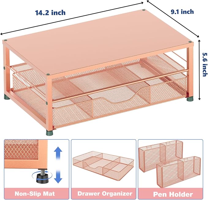 Desk Organizer and Accessories, 2-Tier Computer Monitor Stand Riser - Image 3