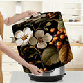 Kitchen Appliance Accessories Dust Cover for 3-6-8 Quart Instant Pot, Pressure Cooker, Air Fryer & Crock Pot,Decorative Appliance Cloth Cover with Top Handle & Storage Pockets (White flower, 8 Quart)