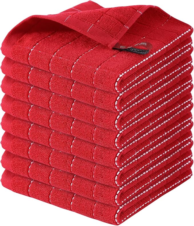 Homaxy 100% Cotton Terry Kitchen Dish Cloths, 8 Pack by Homaxy