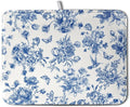 Dish Drying Mat for Kitchen Counter Blue and White Floral Drying Mats by Kwlegh