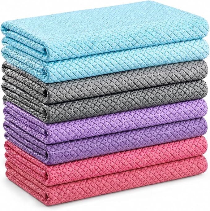 Niveaya Microfiber Glass Cleaning Cloth, Reusable Fish Scale Cloth 8 Pack by Niveaya